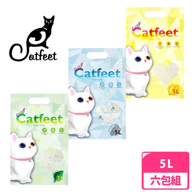 CatFeet 除臭 水晶貓砂系列 5L 活性碳/綠茶/檸檬(六包組)