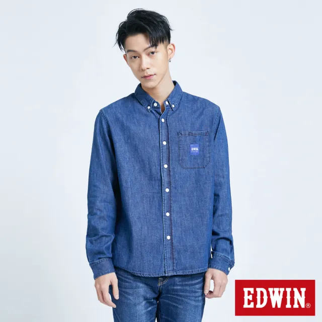 【EDWIN】男裝 EFS 貼袋式牛仔襯衫(原藍磨)