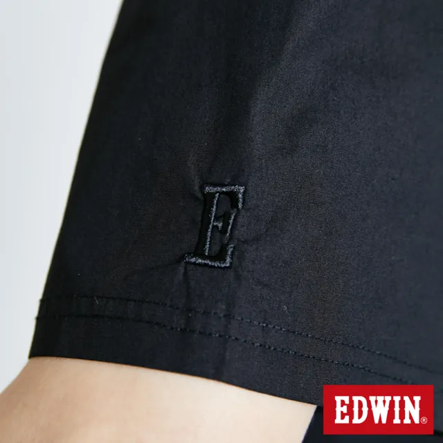 【EDWIN】男裝 EFS 微彈寬版貼袋短袖T恤(黑色)