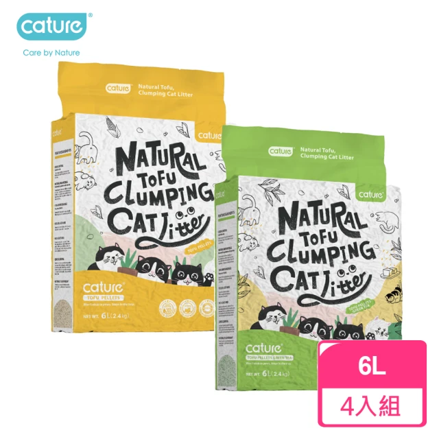 Cature凱沃 天然豆腐凝結貓砂-6L(4入組)