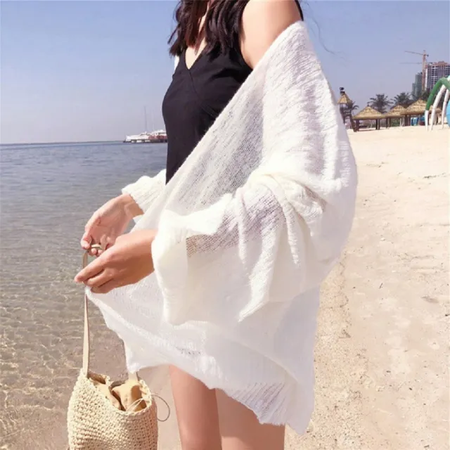 【AS 梨卡】女裝 外套 罩衫 薄外套 防曬外套 夏天外套 罩衫外套 海邊 泳衣 泳裝 C6460