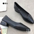 【J&H collection】氣質優雅真皮質感銀邊鞋跟低跟鞋(現+預  黑色 / 紅色 / 米色)