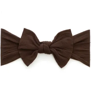 【Baby Bling】純手工極優雅細緻輕柔微彈性/毫無束縛感蝴蝶結髮帶/髮飾_經典款_深棕色(BBCK024)