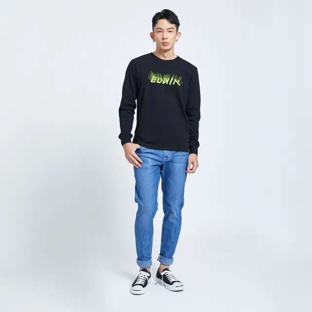 【EDWIN】男裝 JERSEYS 迦績 超彈錐形褲(石洗藍)