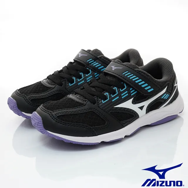 【MIZUNO 美津濃】休閒慢跑鞋(K1GA224071黑紫-18-23cm)