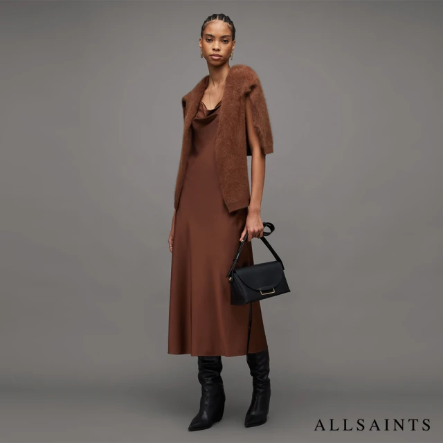 ALLSAINTSALLSAINTS HADLEY 中長版洋裝WARM CACAO BROWN(修身版型)