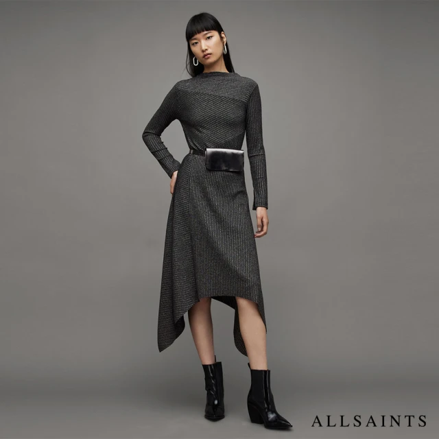 ALLSAINTS GIA 金屬光澤短洋裝DARK SILVER(常規版型)