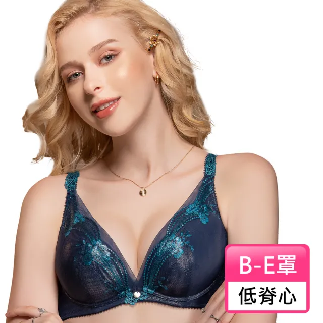 【Swear 思薇爾】山茶花神系列B-E罩蕾絲刺繡包覆女內衣(星燦藍)_出清品