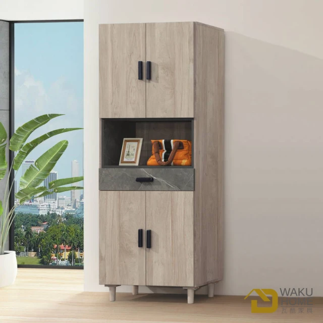 WAKUHOME 瓦酷家具WAKUHOME 瓦酷家具 Caribe日系木調3x6尺四門高鞋櫃A014-F824