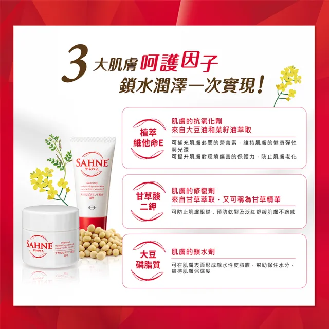 【Eisai 衛采】SAHNE紗奈潤澤乳霜100gx3入(日本原裝 新世代的潤膚保養品)