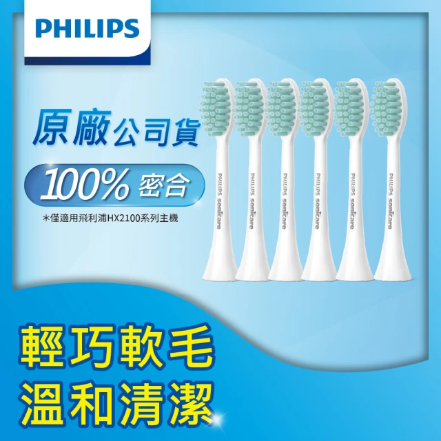 Philips 飛利浦Philips 飛利浦 標準型溫和清潔刷頭三入組HX2023/02(白)