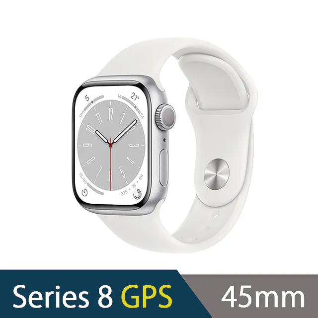 三合一無線充電座組【Apple 蘋果】Apple Watch S8 GPS 45mm(鋁金屬錶殼