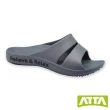 【ATTA】簡約休閒雙帶足弓均壓室外拖鞋(黑色)