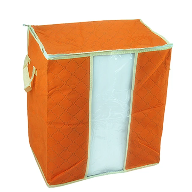 【月陽】49X43公分竹炭彩色透明視窗衣物收納袋整理箱(C65L)