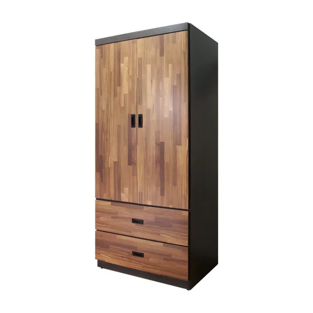 【原森道】3X6尺木心板單桿大容量二抽衣櫃/衣櫥(拼接集層色)