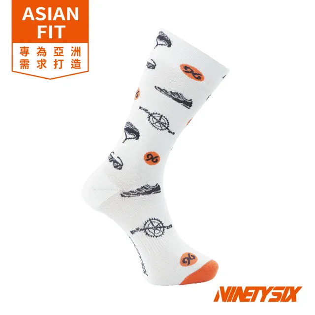 【NINETYSIX】SOCKS ELEMENT 專業自行車襪 白色(男女款自行車高筒車襪)