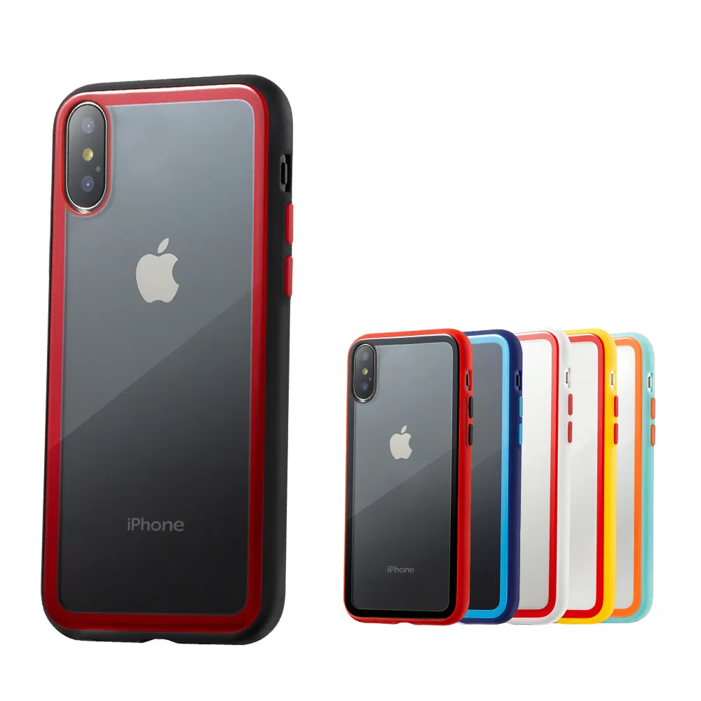 【General】iPhone XS / iXS 手機殼 保護殼 出挑雙色玻璃手機保護套