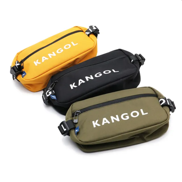 【KANGOL】雙11 腰包 斜背包 側背 黑 黃 綠 三色 可調式 多功能(60253012-)