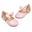 【布布童鞋】甜美風格蝴蝶結粉色亮皮兒童娃娃鞋公主鞋(Q0B037G)