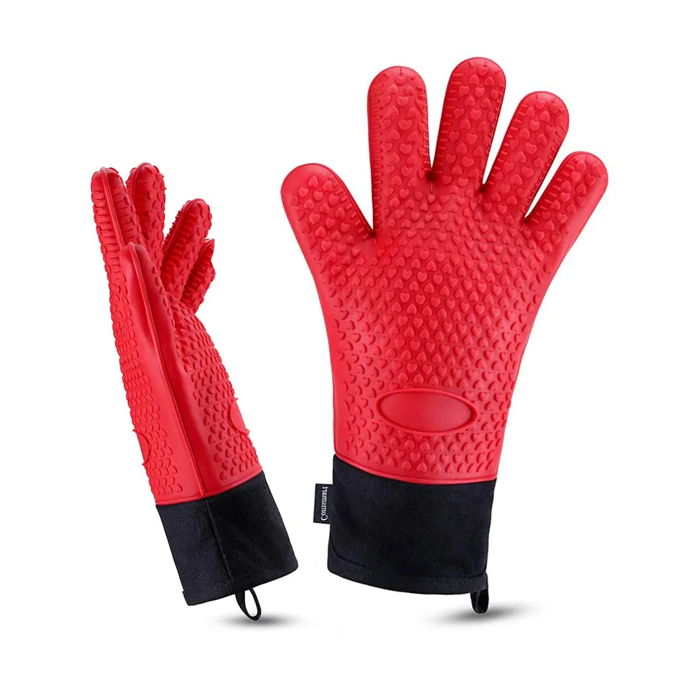 【AHOYE】職人用加長隔熱手套 2入組 內鋪棉防燙手套