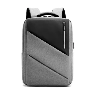 【CS 嚴選】日本職人USB充電 拉桿帶 夜間安全警示俐落設計商務休閒旅行14吋筆電大容量雙肩後背包(CS09106)