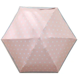 【POCKET UMBRELLA】口袋傘 五折抗UV 黑膠晴雨傘(波點粉PINK)