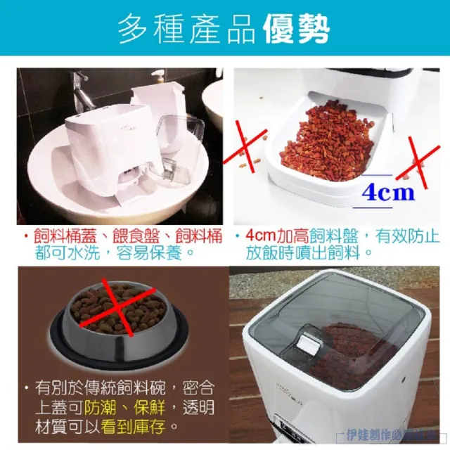 【伊德萊斯】智能數顯寵物自動餵食器 PH-20(雙供電 自動餵食器 貓飼料 狗飼料 餵食餵水犬 狗狗 寵物)