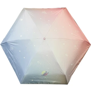【POCKET UMBRELLA】口袋傘 五折抗UV 黑膠晴雨傘(漸層粉紫)