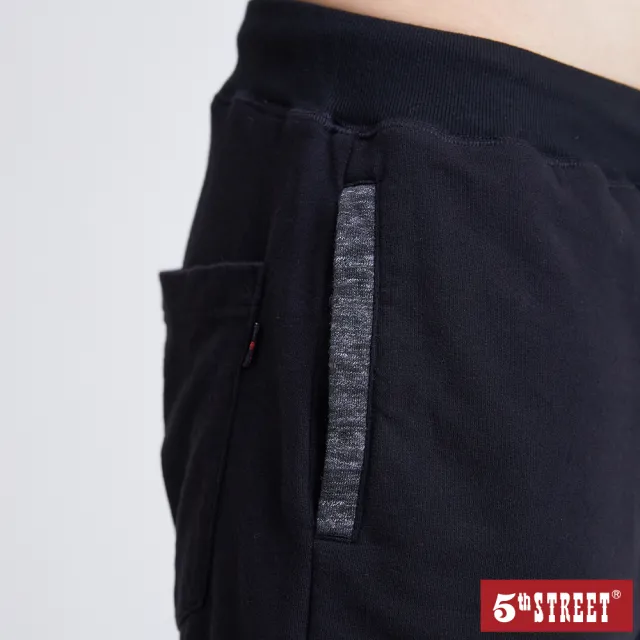 【5th STREET】男針織休閒短褲-黑色