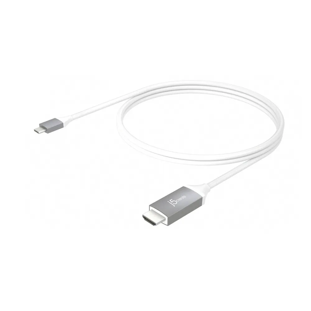 【j5create 凱捷】USB3.1 Type-C to 4K HDMI轉接線 1.8米-JCC153G