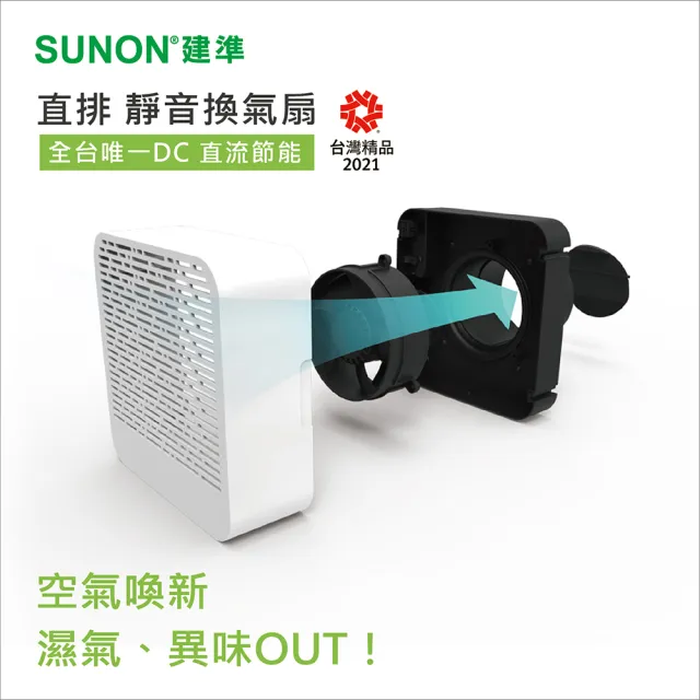 SUNON 建準】節能直流直排靜音換氣扇BVT10A001(窗牆皆可用) - momo購物