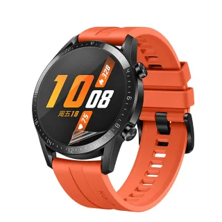 【o-one台灣製-小螢膜】HUAWEI  Watch GT2 46mm手錶滿版全膠螢幕保護貼 兩入組(曲面 軟膜 SGS 自動修復)