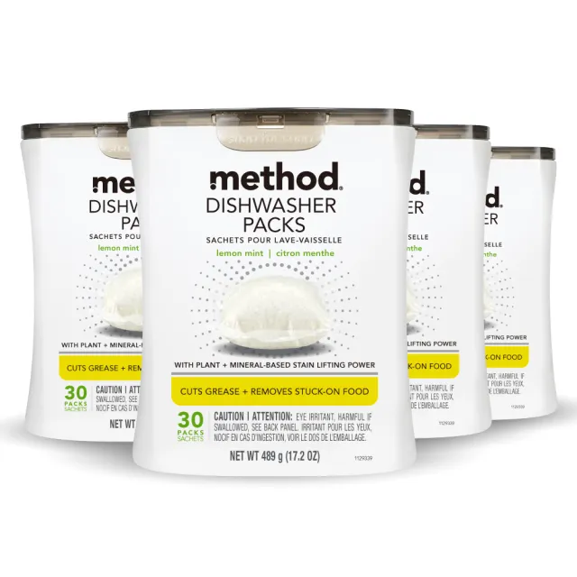 【method 美則】潔淨三效聰明洗碗球30顆入x4盒共120入(洗碗機用 洗碗錠)