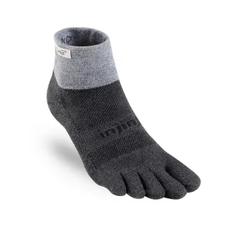 【Injinji】Trail野跑避震吸排五趾短襪-黑色NAA36(吸濕排汗 厚底防震 防腳底水泡 推薦鐵人襪)