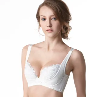 【LADY】安布羅莎系列 刺繡機能調整型成套內衣 C-G罩(暮光白)