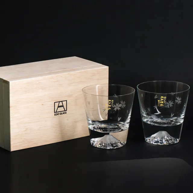 【田島硝子】通路限定 田島硝子 富士山杯 限量款櫻花 對杯2入禮盒組(TG16-015-2RS)