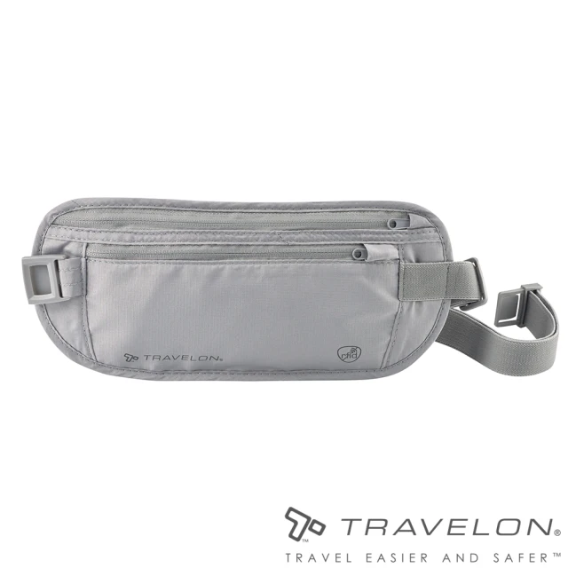 【Travelon】RFID BLOCKING貼身腰包(TL-12997灰/個資保護/出國旅遊/護照包/隱藏式錢包袋/防竊)