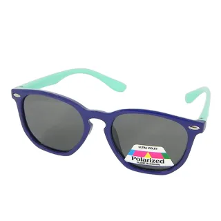 【Docomo】大兒童偏光橡膠太陽眼鏡　質感藍色鏡框　偏光抗UV400鏡片　頂級設計款(坐踩壓不怕壞)