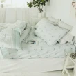 【絲薇諾】MIT精梳純棉 植物花卉 四件式 兩用被床包組 安妮-青(加大)