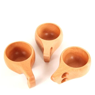 【May Shop】橡膠木雙孔杯子 KUKSA咖啡杯創意杯