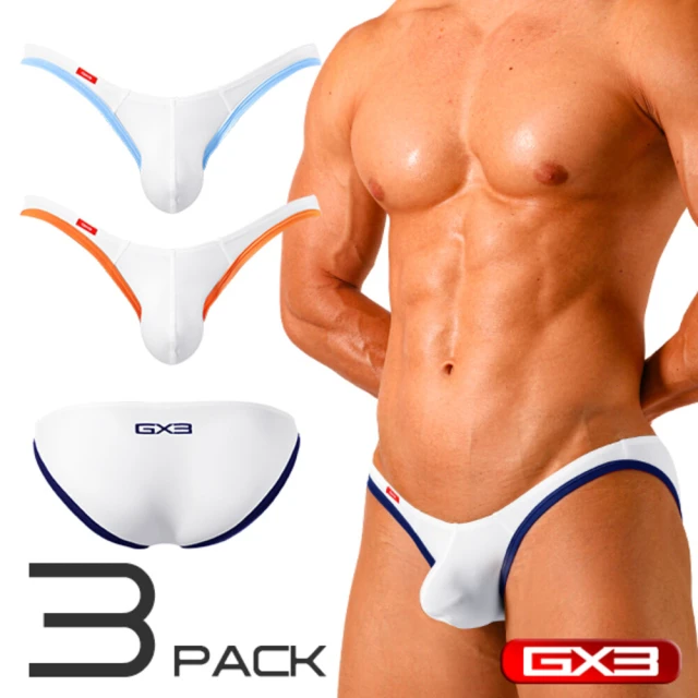 GX3GX3 POP SPORTS 白色V字銷身比基尼三角褲 運動三角內褲 立體健美褲風格 3條裝 K1607