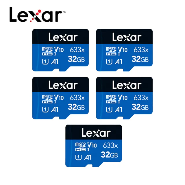 五入組【Lexar 雷克沙】633x microSDHC UHS-I A1 U1 32G記憶卡