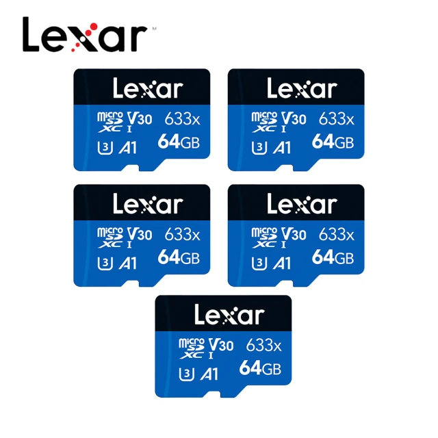 五入組 Lexar 雷克沙 633x microSDXC UHS-I A1 U3 64G記憶卡