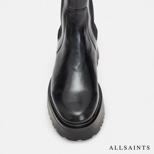 【ALLSAINTS】AMBER 切爾西牛皮短靴Black WF582X