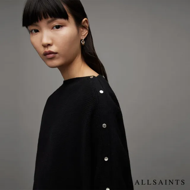 【ALLSAINTS】RAVEN 喀什米爾羊毛針織上衣Black WK024Z(舒適版型)