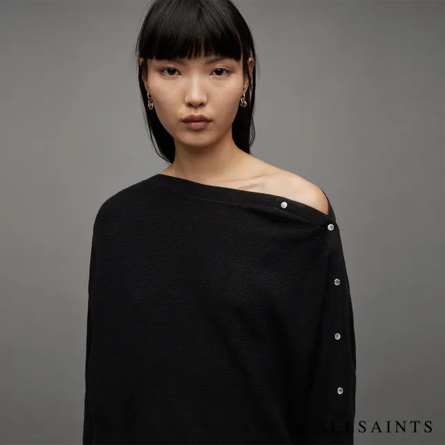 【ALLSAINTS】RAVEN 喀什米爾羊毛針織上衣Black WK024Z(舒適版型)