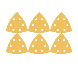 【BOSCH 博世】超耐久金色三角形自黏砂紙套裝組 G60x2 G120x2 G240x2_93 mm