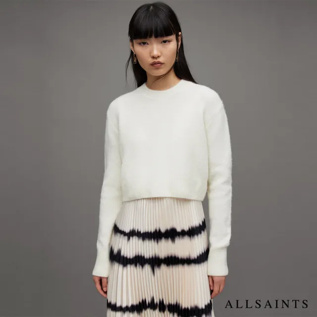 【ALLSAINTS】CURTIS 兩件式中長版洋裝CHALK WHITE/BLACK WD072X 雙11(常規版型)