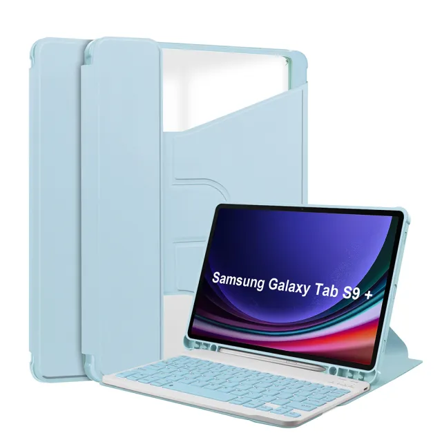 【SJ&J】三星 SAMSUNG Tab S9 FE PLUS 12.4吋 X610 平板保護套 皮套(360度旋轉 筆槽設計 可放無線鍵盤)