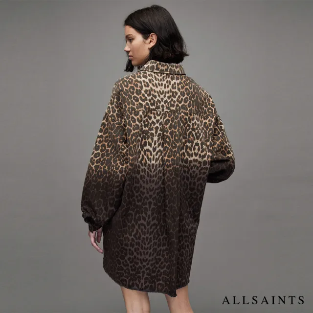 【ALLSAINTS】LILY 印花短洋裝ANIMAL BROWN WD162Z(寬鬆版型)